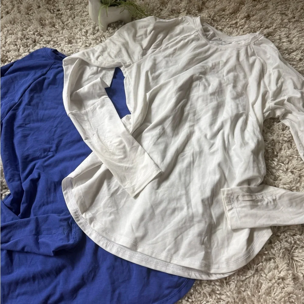 Avia athletic gym White and Blue Long Sleeve bundle  Shirts - Picture 2 of 9